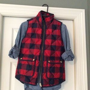 EUC J. Crew Buffalo Check Vest